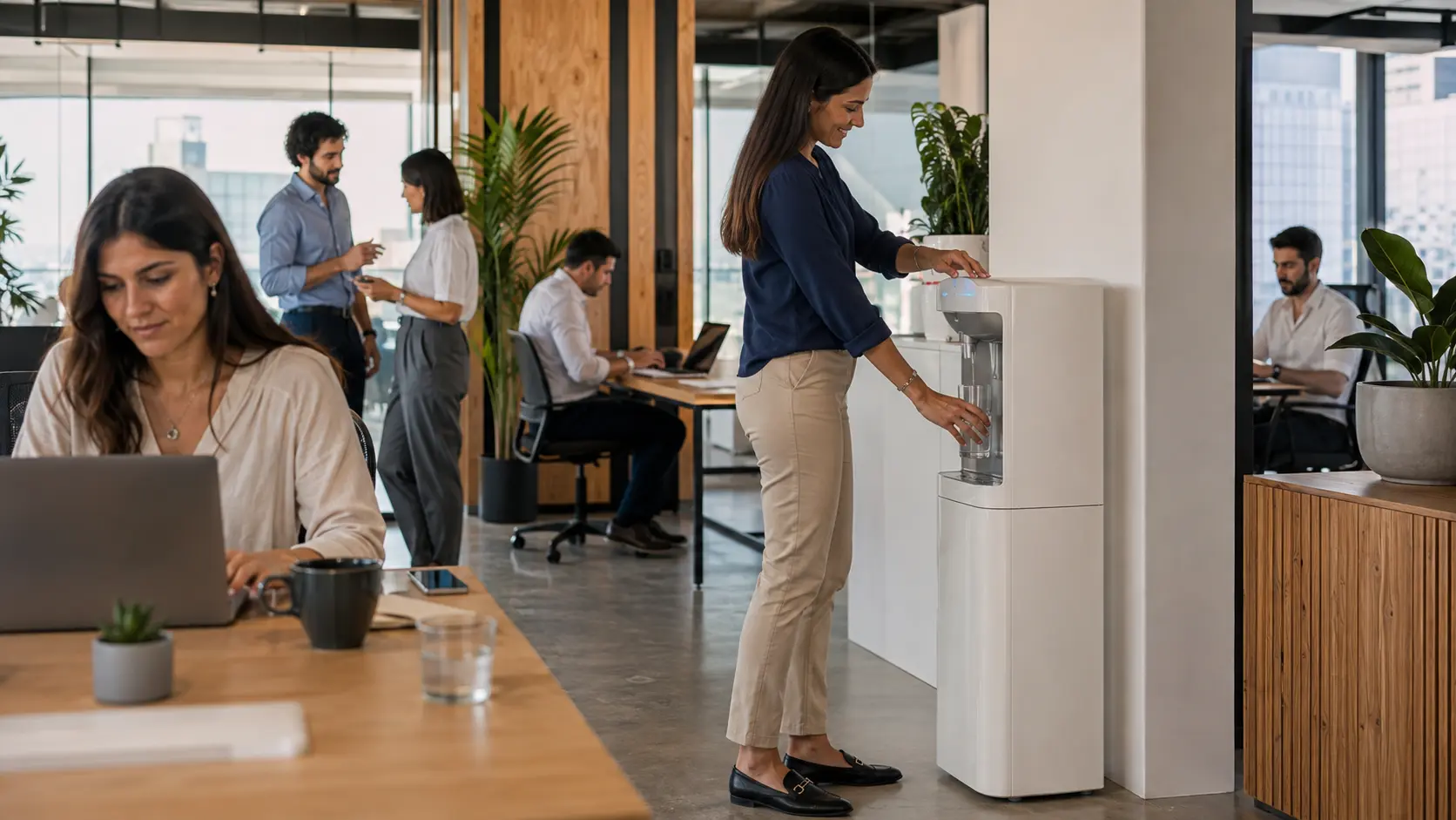Oficina con dispenser de agua sin bidón